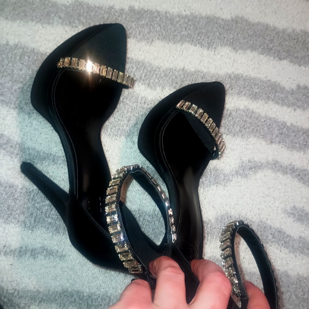 Sexy 'AAJ by Aminah' rhinestone high heels